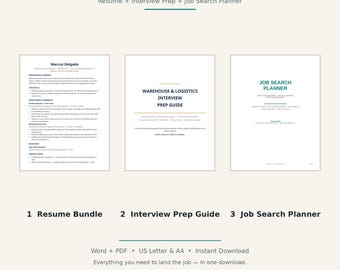 Retail Get Hired Kit | Resume Bundle, Interview Guide & Job Search Planner