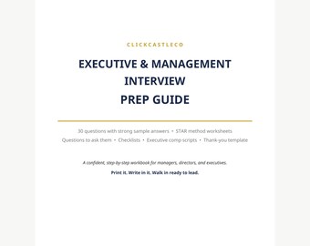 Executive Resume Template Bundle | Interview Guide & Job Search Planner