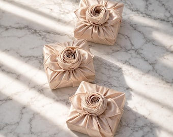 Beige Bojagi Fabric Gift Wrap, Reusable Korean Wrapping Cloth, Minimalist Gift Packaging, Wedding Favor Wrap, Eco Friendly, Korean Style