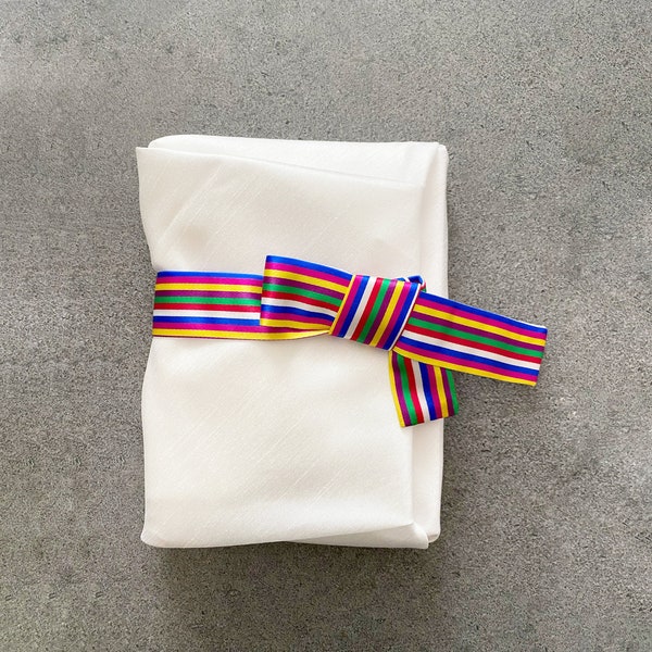 Saekdong Strap, Korean traditional fabric, Colorful stripe, Bojagi Strap,Table decor,Korean Ribbon,Korean Gift Wrap, 색동