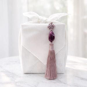 Korean Traditional Gemstone Norigae Tassel, Bojagi Gift Accessory, Modern Norigae Charm, Wedding Favor Wrap, Norigae charm, Jade tassel, 첫돌 image 4