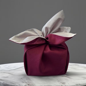 Burgundy & Ivory Korean Traditional Fabric, Korean Gift Wrap, Bojagi, Wedding Gift Wrap, Asian Gift Wrapping, Fabric Gift Wrapper,답례품