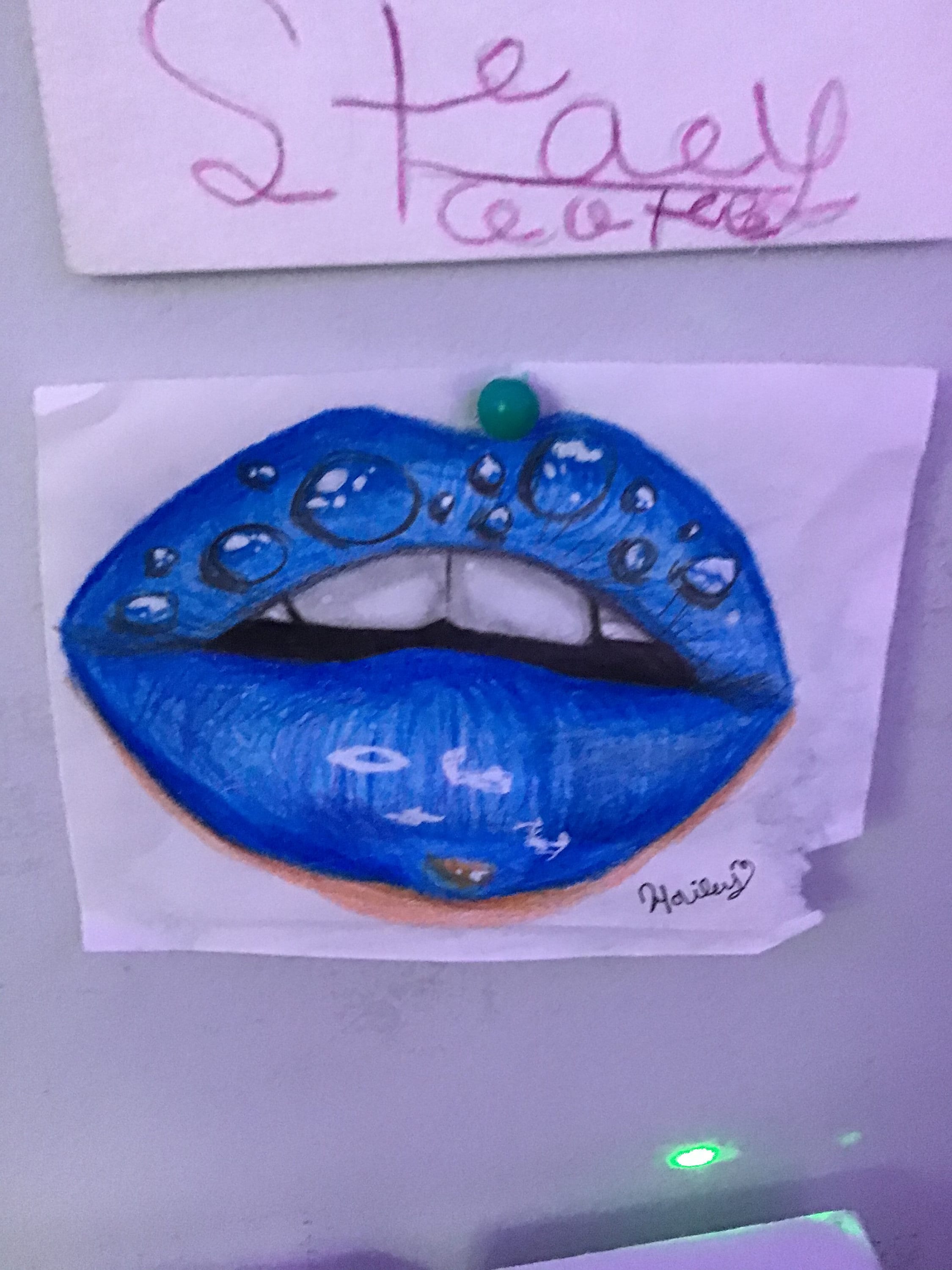 Realistic Glossy Lips Drawing Etsy