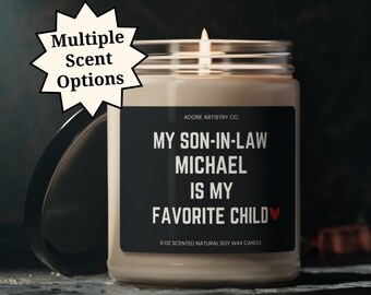 Son in Law Gift Custom Name My Favorite Child Candle Personalized Mother in Law Gift Funny Mothers Day Dad Father in Law Father's Day Gift