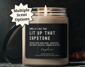 Capstone Project Congratulations Gift Personalized You Lit Up Smells Like Candle Funny Gift Masters Engineering Computer Science Education