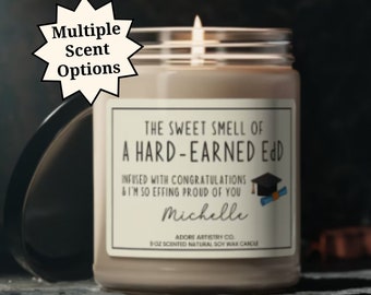 EdD Graduation Doctorate Gift for Her Proud of You Smells Like Candle Doctor of Education Personalized Grad Party Funny Congratulations Gift