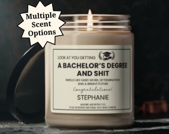 Bachelors Degree Graduation Candle Funny Graduation Gift for Him or Her Class of 2024 Grad Daughter College Graduation Congratulations Gift