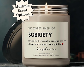 Sobriety Gift for Women Men The Sweet Smell Like Proud of You Candle Funny Sobriety Anniversary Celebration Sober Gifts Addiction Recovery