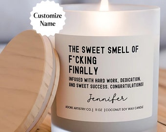 Funny Graduation Candle Congratulations F*cking Finally Nursing Masters Graduation Gift College High School Personalized Grad Party Present