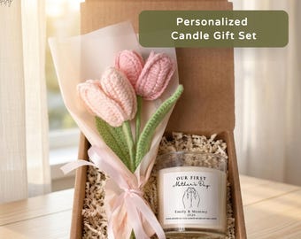 1st Mothers Day Gift for New Mom from Baby Our First Mothers Day Candle Set Personalized Mommy & Baby Names First Time Mom Gift AA-26-187