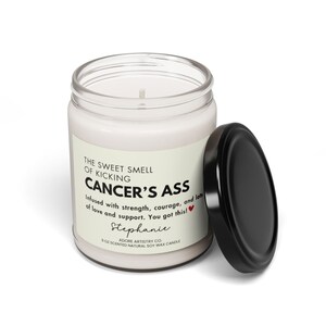 Funny Cancer Patient Gift Smells Like Candle Personalized Kick Cancer's Ass Sick Friend Cheer Up Support Warrior Get Well Soon Recovery Gift image 5