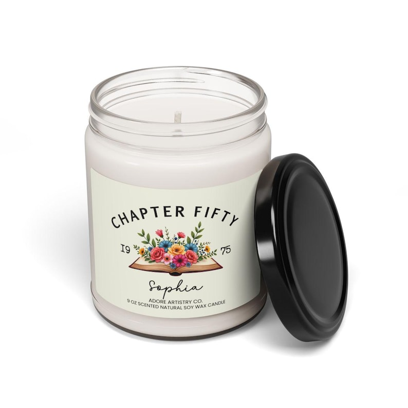 50th Birthday Gift Ideas for Woman Chapter 50 50th Birthday Candle Gift Mom Sister Wife Friend Turning 50 Years Old 50th Bday Gift for Her Bild 7