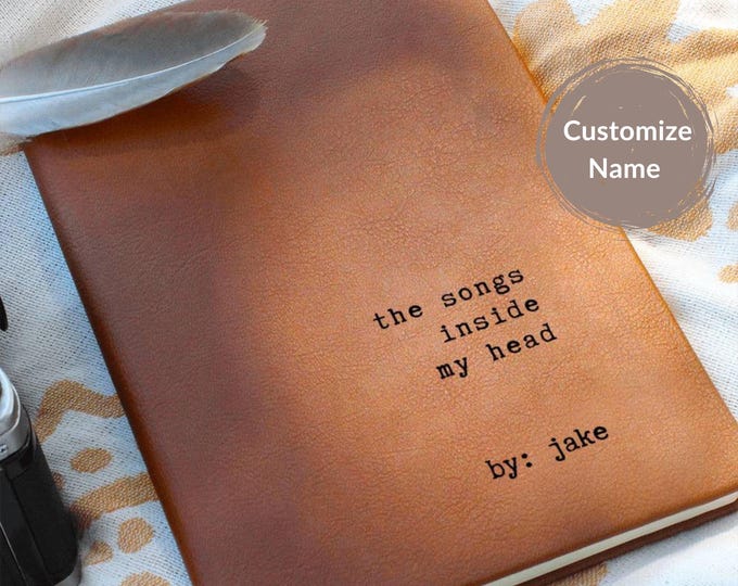 Songwriter Lyrics Journal Personalized Songs Inside my Head Songwriting Music Notebook Bday Gift for Song Writer Musician Gift Friend Xmas