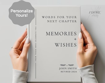 Retirement Guestbook Memories & Wishes Next Chapter Journal Hardcover Notebook Personalized Coworker Boss Farewell Retiree Gift AA-26-284
