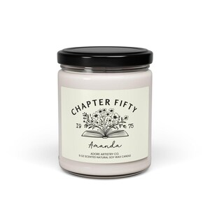 50th Birthday Gift Ideas for Woman Chapter 50 50th Birthday Candle Gift Mom Sister Wife Friend Turning 50 Years Old 50th Bday Gift for Her Black