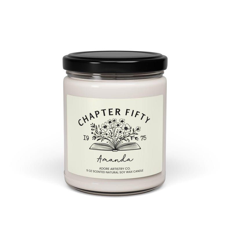 50th Birthday Gift Ideas for Woman Chapter 50 50th Birthday Candle Gift Mom Sister Wife Friend Turning 50 Years Old 50th Bday Gift for Her Black
