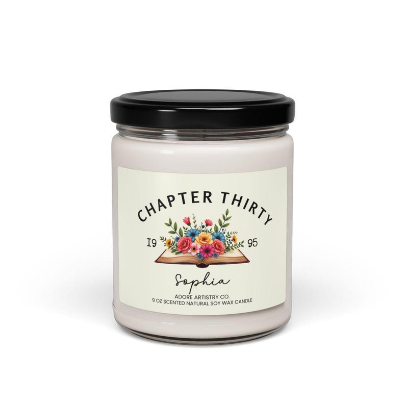 30th Birthday Gift Ideas Chapter 30 Birthday Candle Turning 30 Year Old Woman Personalized 30th Bday Gift 1996 Thirtieth Birthday for Her Colored