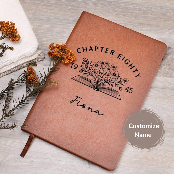 80th Birthday Gift Leather Journal Notebook Women Turning 80 Years Old Personalized 1945 Eighty Birthday Favor Happy 80th Bday Gift for Her
