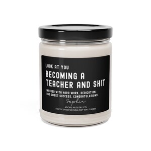 teaching degree candle gift college graduate BSEd grad present daughter niece sister friend