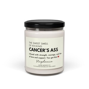 Funny Cancer Patient Gift Smells Like Candle Personalized Kick Cancer's Ass Sick Friend Cheer Up Support Warrior Get Well Soon Recovery Gift image 6