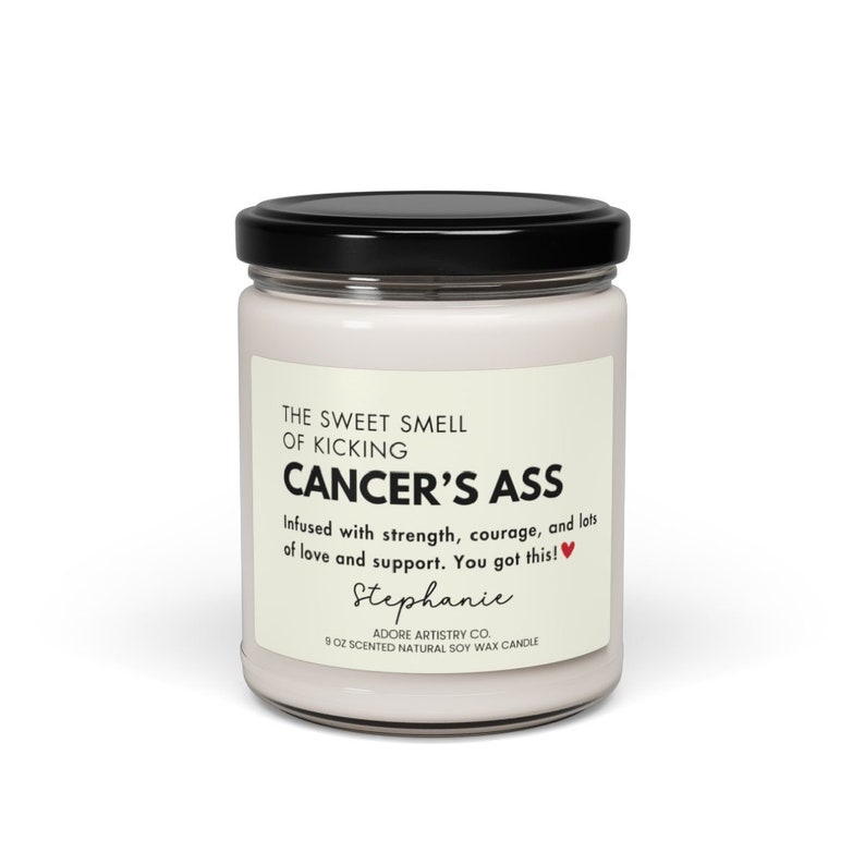 Funny Cancer Patient Gift Smells Like Candle Personalized Kick Cancer's Ass Sick Friend Cheer Up Support Warrior Get Well Soon Recovery Gift image 6