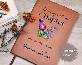 Cancer Warrior Gift This Is Just a Chapter Leather Journal Notebook Fight Cancer Awareness Cancer Patient Support Recovery Gift AA-25-169