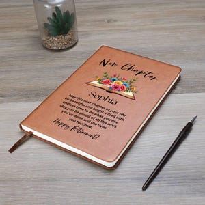 New Chapter Gift Retirement Journal Leather Name Notebook Happy Retirement Gift Idea Coworker Boss Leaving Mom Friend Retiree Gift for Women image 8