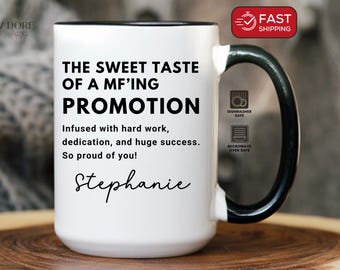 Personalized MF'ing Job Promotion Gift Corporate Boss Coworker Leaving Congratulations Mug Proud of You New Job Gift for Her Him AA-25-287