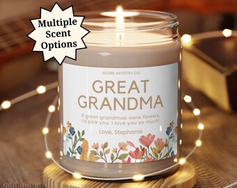 Great Grandma Gift Personalized Mothers Day Candle for Great Grandmother Great Grammy Nana Gigi Gift Birthday Christmas Present for Her