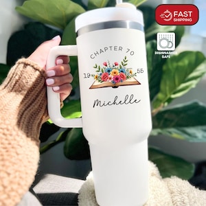 70th Birthday Gift Milestone Birthday Tumbler Travel Cup Woman Turning 70 Years Old Seventy Birthday 1955 Chapter 70 Bday Gift Her AA-25-151