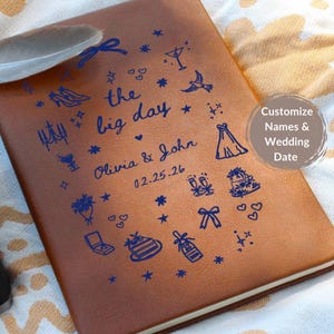 Wedding Notebook Newlywed Leather Journal Notes for the Big Day Pre Wedding Gift for Future Mr Mrs Couple Newly Engaged Bride Gift AA-26-019