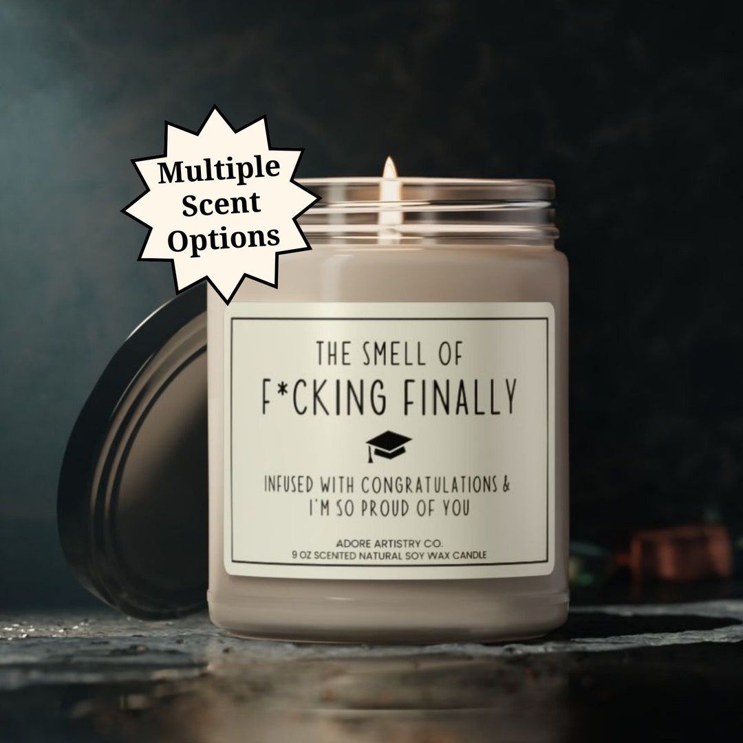 Funny Graduation Candle Congratulations F*cking Finally Nursing Masters Graduation Gift College High School Personalized Grad Party Present