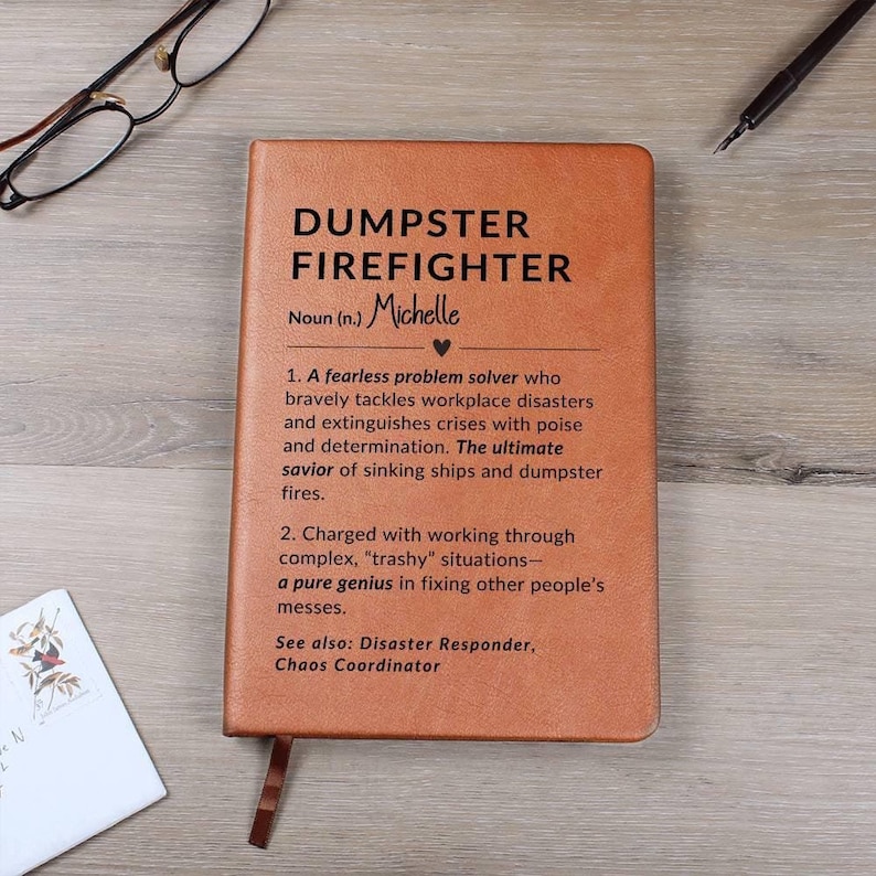 Dumpster Firefighter Graphic Journal Funny Coworker Notebook Employee Boss Gift for Christmas Staff Appreciation Manager Director CEO Gifts image 1