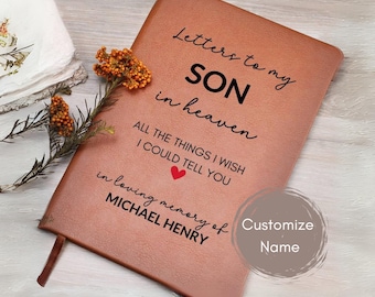 Lost of Son Sympathy Gift Letters to my Son in Heaven Grief Journal Personalized Loss of Child Son Remembrance Memorial Grieving Friend Gift
