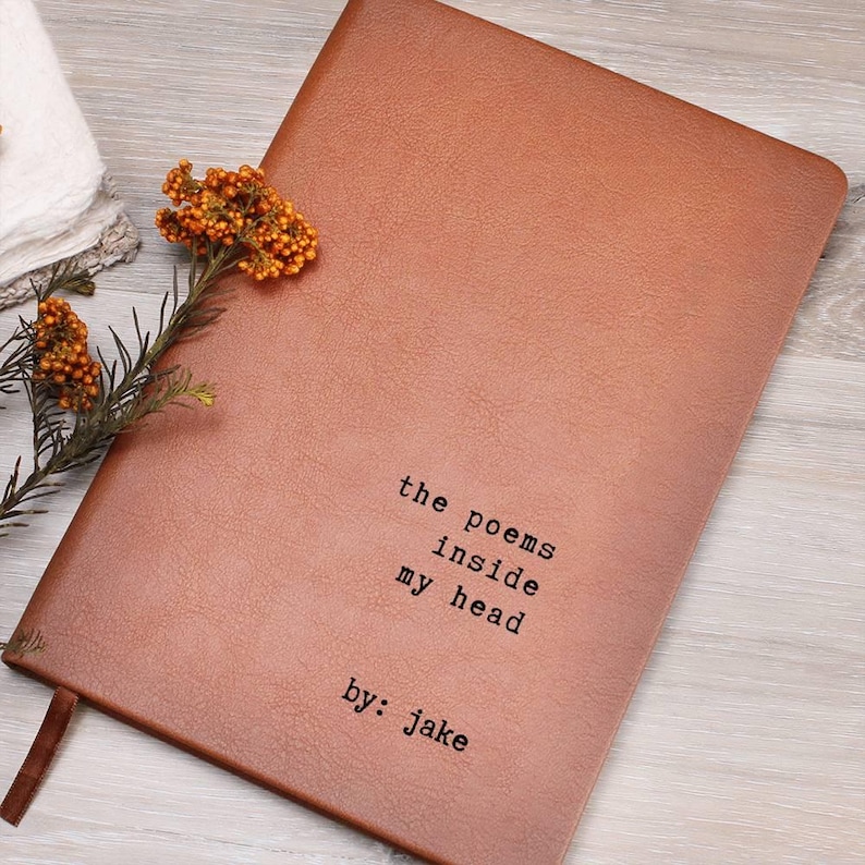 hard cover notebook
writer planner gift for men women personalized poetry
lover gift friend thoughts
storytelling gift for authors