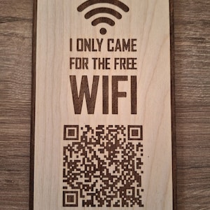 Scan for WiFi sign, Natural Wood Wifi Connection, QR Wifi, Magnetic WiFi connector, Wooden QR code sign, WiFi Access, Magnetic Wooden Sign
