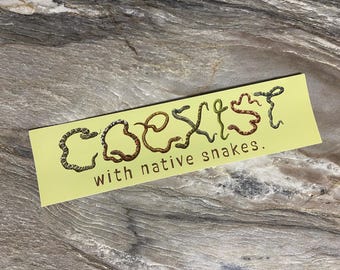 Samenleven met de bumpersticker Native Snakes