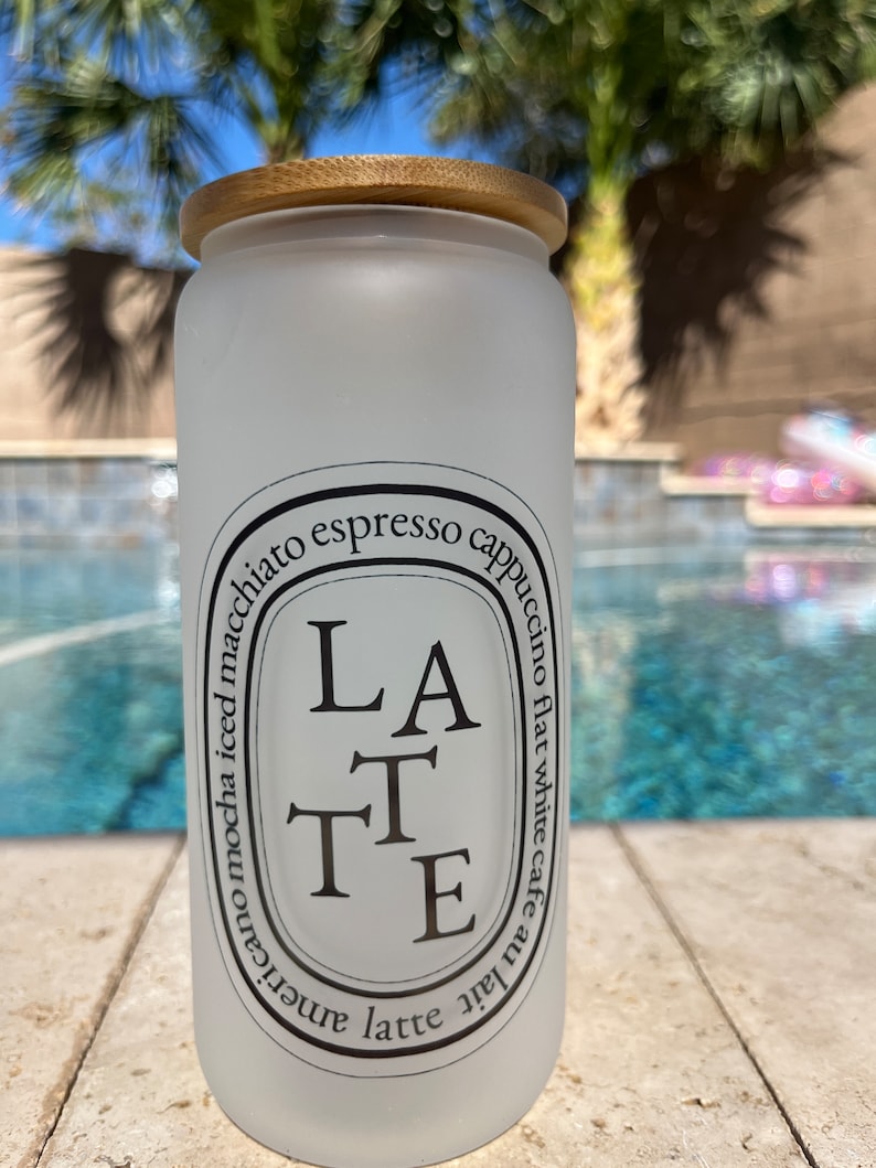 Diptyque Inspired Coffee Glass Tumbler Coffee Cup Latte Glass Etsy