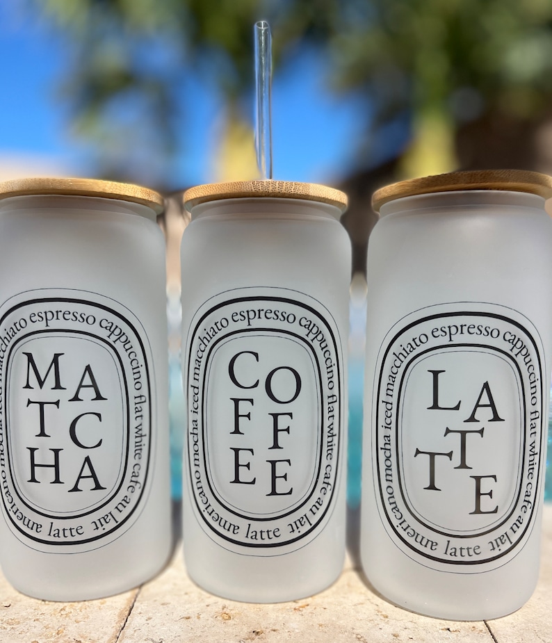 Diptyque Inspired Coffee Glass Tumbler Coffee Cup Latte Glass Etsy