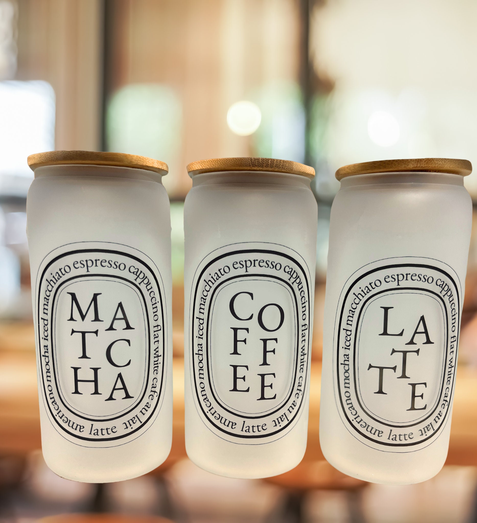 Diptyque Inspired Coffee Glass Tumbler Coffee Cup Latte Glass - Etsy Sweden