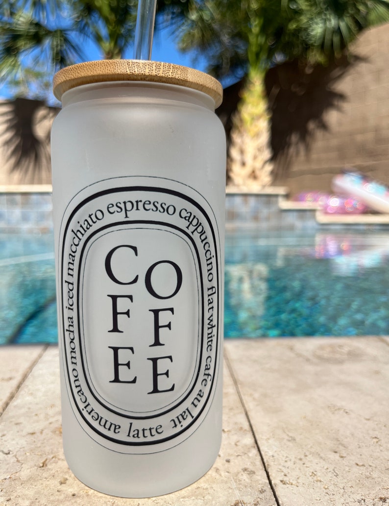 Diptyque Inspired Coffee Glass Tumbler Coffee Cup Latte Glass Etsy