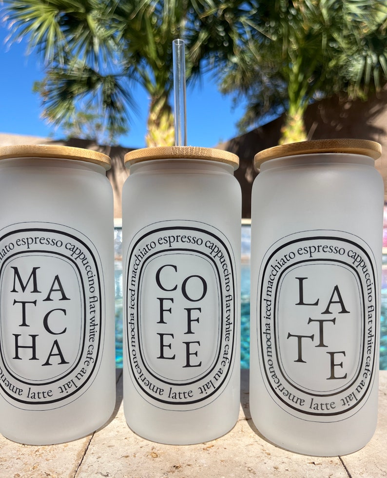 Diptyque Inspired Coffee Glass Tumbler Coffee Cup Latte Glass Etsy