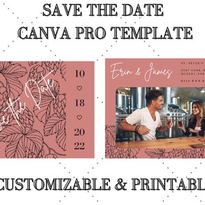 Brewery Wedding - Save the Date Canva Pro Template - Printable Save the Date - Minimal and Bold