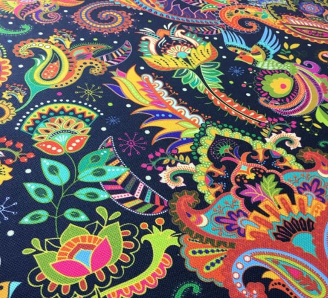 Colorful Boho Upholstery Fabric by the Yard Bohemian Mandala Etsy