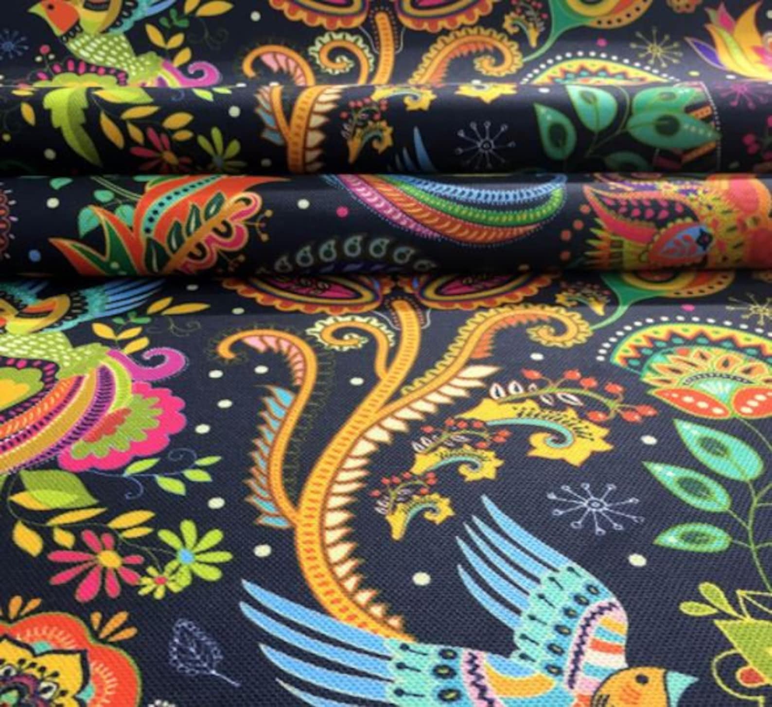 Colorful Boho Upholstery Fabric by the Yard Bohemian Mandala Etsy