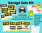 Garage Sale Sign Kit DIY Printable Digital Download with Social Media Graphics
