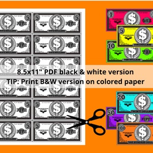 PLAY MONEY | Printable PDF Money | Pretend Money | Pretend Shopping ...