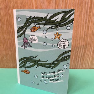 Carte pour les fêtes : guirlande sous-marine de varech - carte pliante avec enveloppe