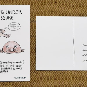 Carte postale des Fêtes : poisson blob prospérant sous pression - 4 x 16 pouces