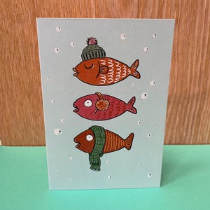 Carte de vœux : Cosy Fish - carte pliante avec enveloppe